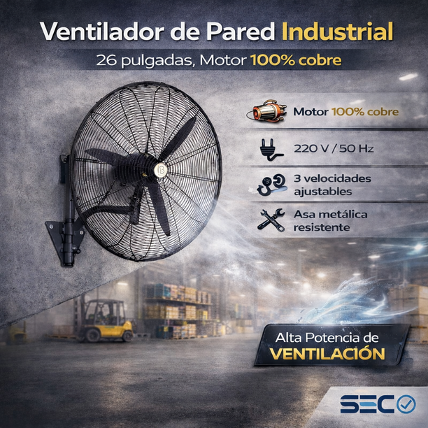 Ventilador de pared industrial de 26 pulgadas — imagen 3